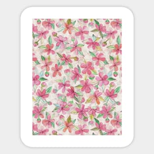 Pink Painted Blossom Pattern Sticker